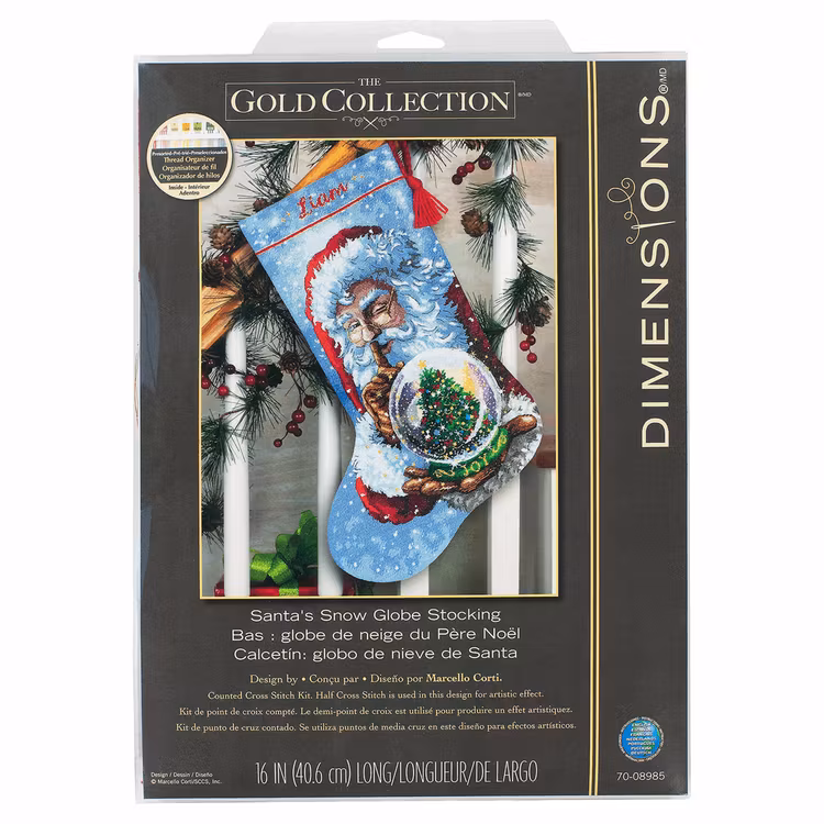 Dimensions Gold  - Santa's Snow Globe Stocking