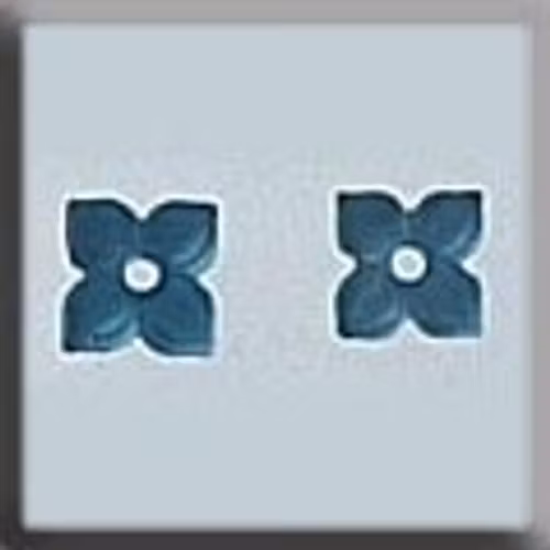 Glass Treasures 12187 4 Petal Flower Matte Aqua