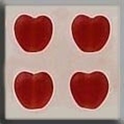 Glass Treasures 12082 Small Channeled Heart Matte Ruby