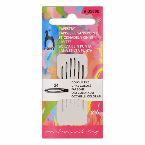 Pony Colour-Coded broderinål utan udd