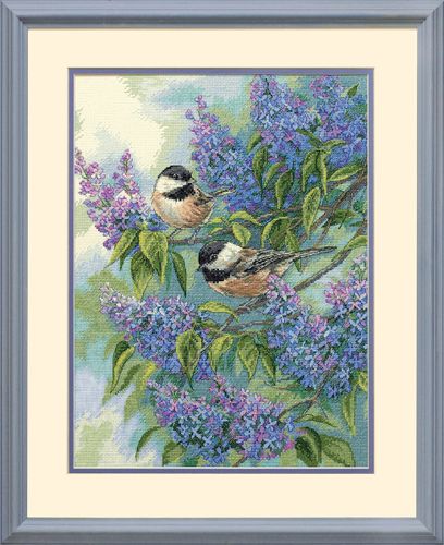 Dimensions Gold  -  Chickadees & Lilacs