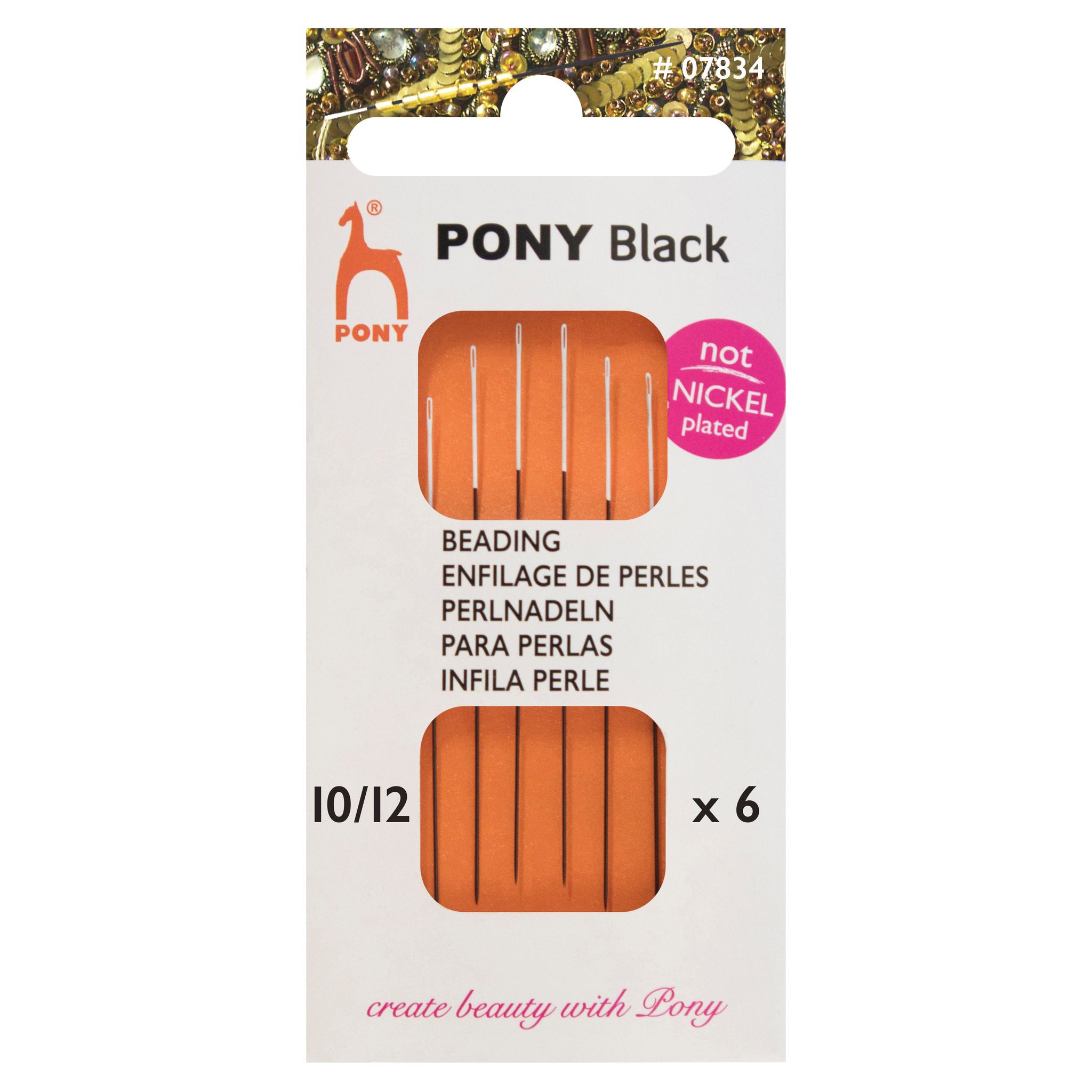 Pony Black with White Eye pärlnål 10/12