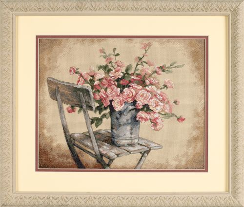 Dimensions - Roses On White Chair