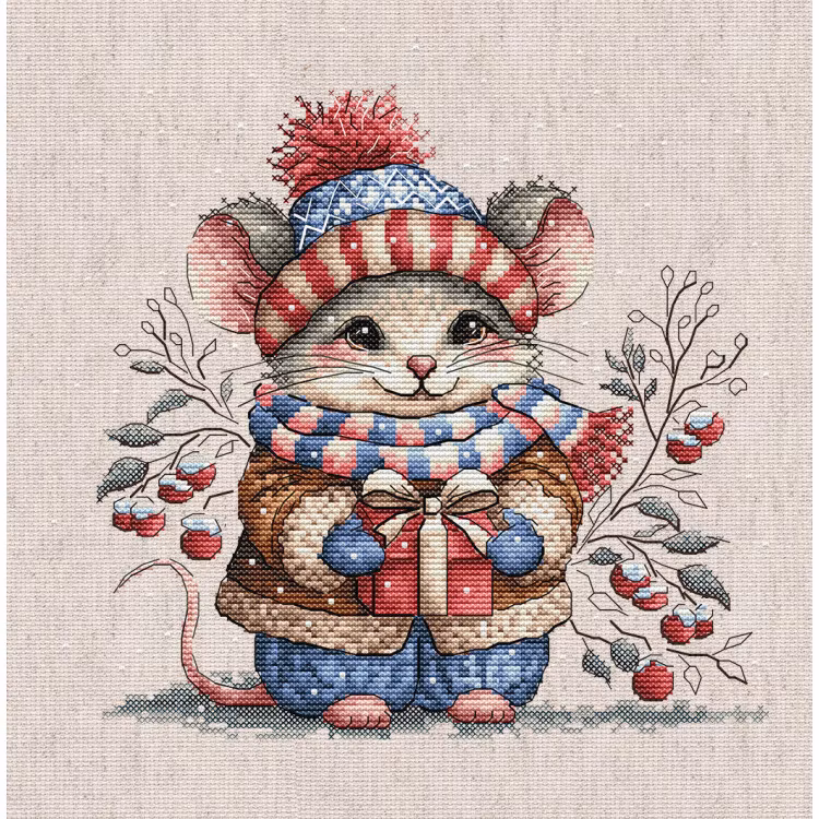 AVA Stitch - Little Mouse with Scarf P095