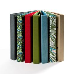 VÄVKLÄDD PÄRM A5, smal rygg - Olive green