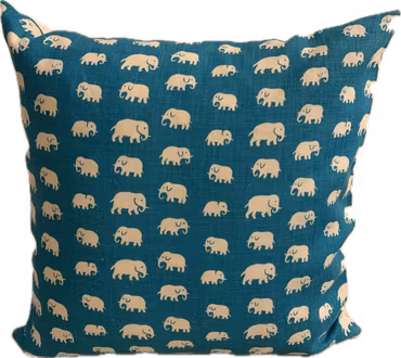 Elefanter Kuddfodral, turkos - Limited edition, lin