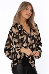 CAPRI KYRA BLOUSE CAFFE LATTE/CHAMPAGNE/BLACK