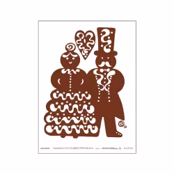 Gumman & Gubben pepparkaka, kökshandduk - brun