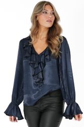 CAPRI SELMA BLOUSE MIDNIGHT BLUE