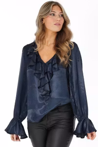 CAPRI SELMA BLOUSE MIDNIGHT BLUE