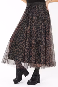 CAPRI NATALIA TULLE SKIRT CHOCOLATE/BLACK