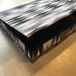 VÄVKLÄDD BOX A4 - Harlequin black