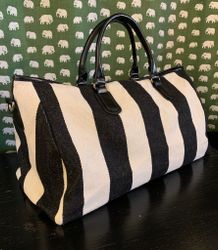 WEEKEND BAG - RAND, svart/vit