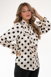 CAPRI BIANCA BLOUSE CHAMPAGNE/BLACK