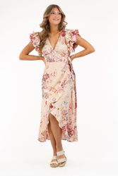 CAPRI APHRODITE DRESS ANTIQUE CREME/ROSE