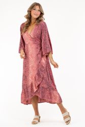 CAPRI FELICITY DRESS CORAL ROSE/CHAMPAGNE/INDIGO