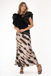 CAPRI SIENNA SKIRT ESPRESSO/SAND/BLACK