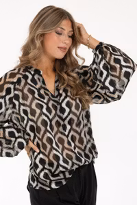 CAPRI SHEBA BLOUSE SAND/BLACK