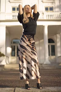 CAPRI SIENNA SKIRT ESPRESSO/SAND/BLACK