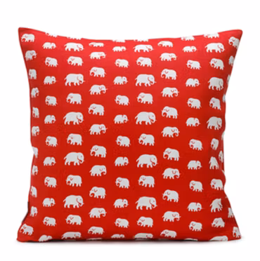 Elefant Kuddfodral, röd - Limited edition, bomull