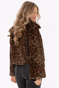 CAPRI MINOU FUR JACKET CHESTNUT/BLACK