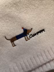 Stickad halsduk, Cute Puppy - vintervit