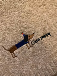 Stickad halsduk, Cute Puppy - beige