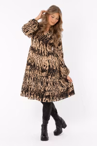 CAPRI CAPUCINE DRESS ESPRESSO/SAND