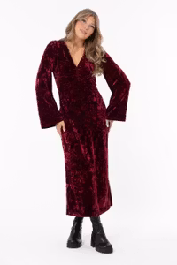 CAPRI VALERIE VELVET DRESS BEAUJOLAIS