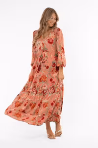 CAPRI AMBROSIA DRESS ROSE/PISTACHIO/RED