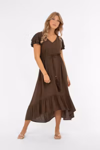 CAPRI JANE DRESS COFFEE BROWN