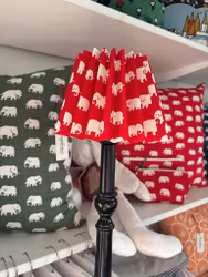 Lampskärm Elefanter, Röd - Plisserad