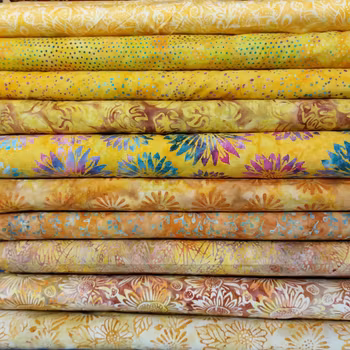 Sahara Sunset.  Batikrulle med 20 st 2,5 inch remsor.