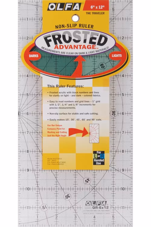 Non-slip Ruler, 6*12 inch. OLFA