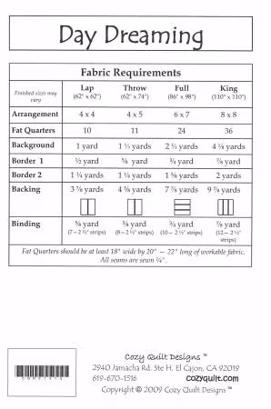 Mönster "Day Dreaming" från Cozy Quilt Designs