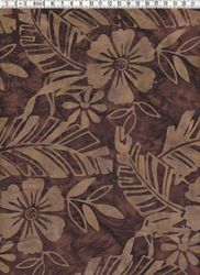Brunt tryck på brun botten. Batiktyg direkt från Bali