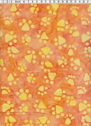 Tassavtryck i gult på orangeflammigt. Balibatik