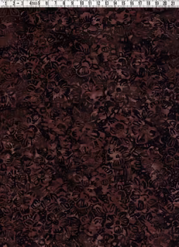 Små blommor, brunt på brunt. Batiktyg i bomull