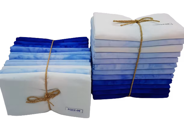 Blå melerad FQ-bunt 12 st