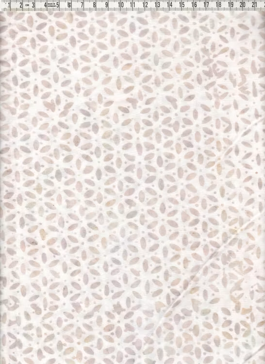 Gråbeige tryck på vit botten. bredd 120 cm