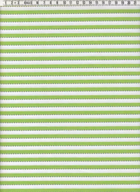 Anthology. Smalrandig grön & vit med silverprickar, 110 cm bred