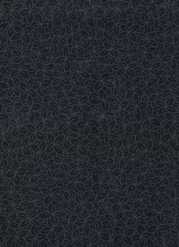 Svart med blommor i grått, ej batiktryckt