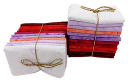 Brun-röd-lila-violett melerad FQ-bunt 12 st