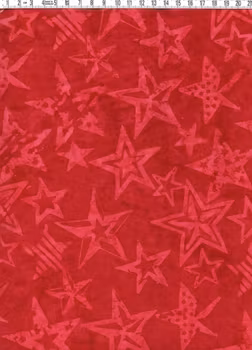 "Star collection"  i röda färger. Bomull 110 cm.