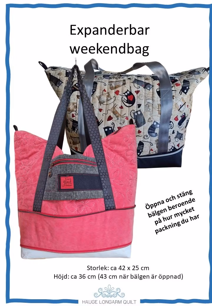 Mönster "Expanderbar weekendbag"  av Hauge Longarm Quilt