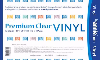 Vinyl, genomskinlig, klar, 16"*54". Från ByAnnie.com