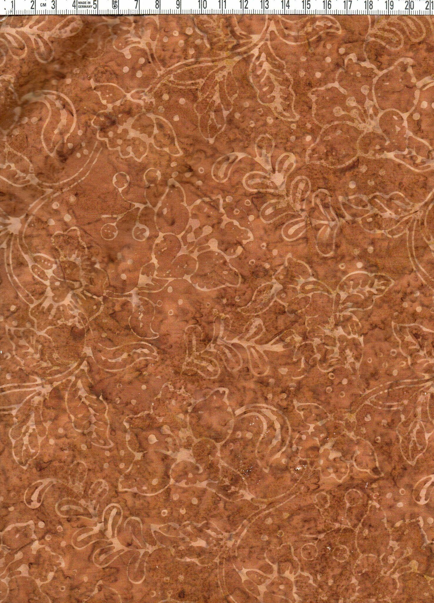 "Naturbrun" & tunna blommor. Bomull 110 cm.
