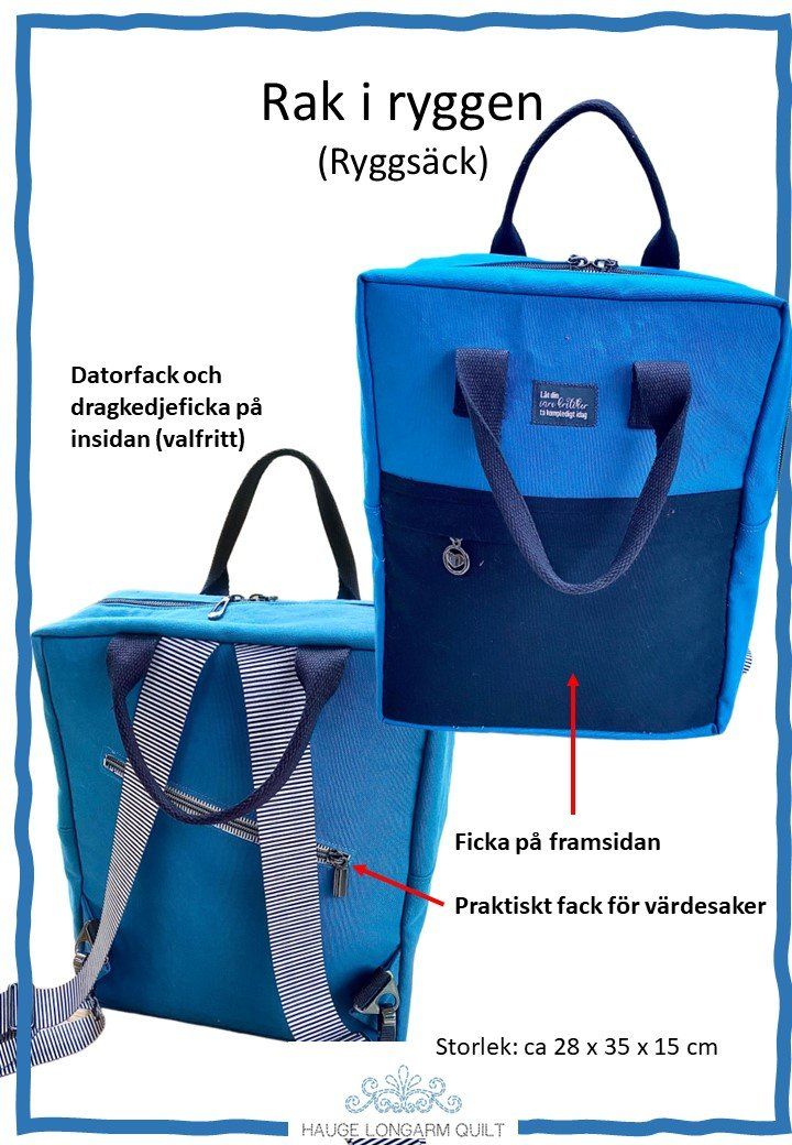 Mönster "Rak i ryggen"  av Hauge Longarm Quilt