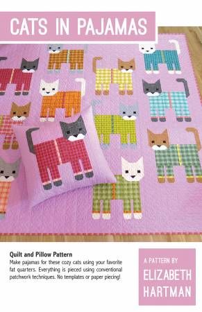 Cats in Pajamas. Mönster av Elizabeth Hartman