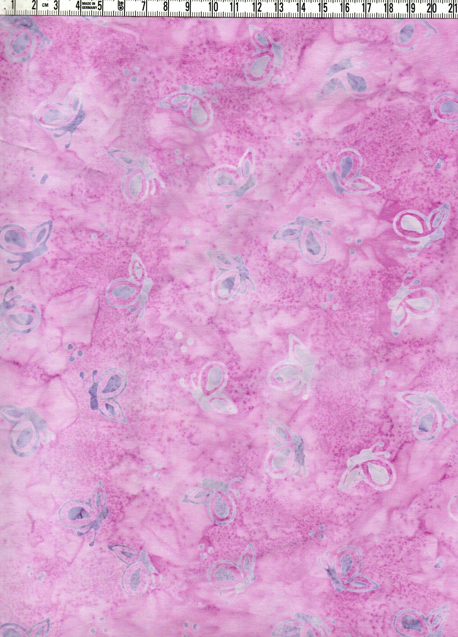 Friska fruktiga färger i rosa och violetta toner.  Batik bomull